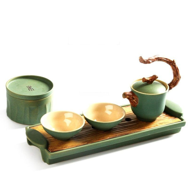 Japanese Style One Pot Two Cups Portable Travel Tea Set