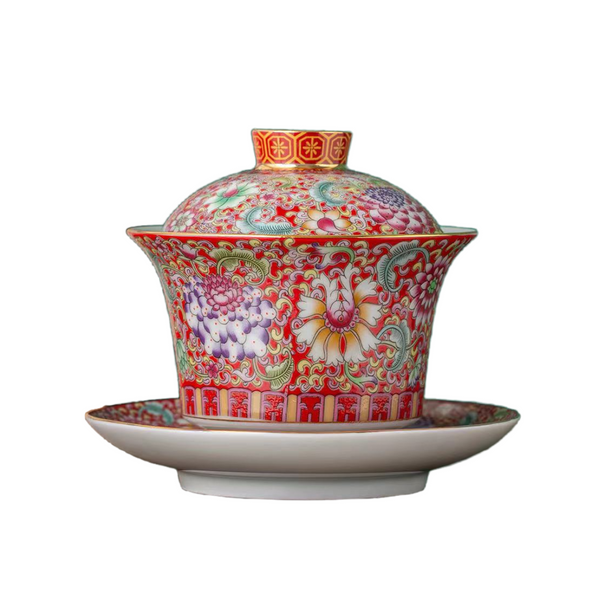 Enamel Gaiwan Tea Cup Ceramic Tea Bowl