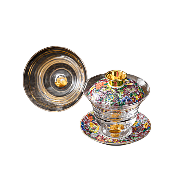 Enamel Porcelain & Glass Gaiwan large tea bowl 150ml