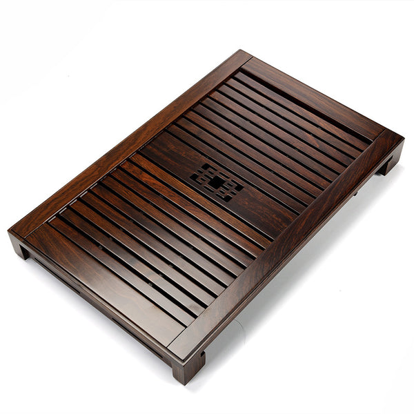 Ebony Tea Tray Solid Wood Rectangle Simple Style